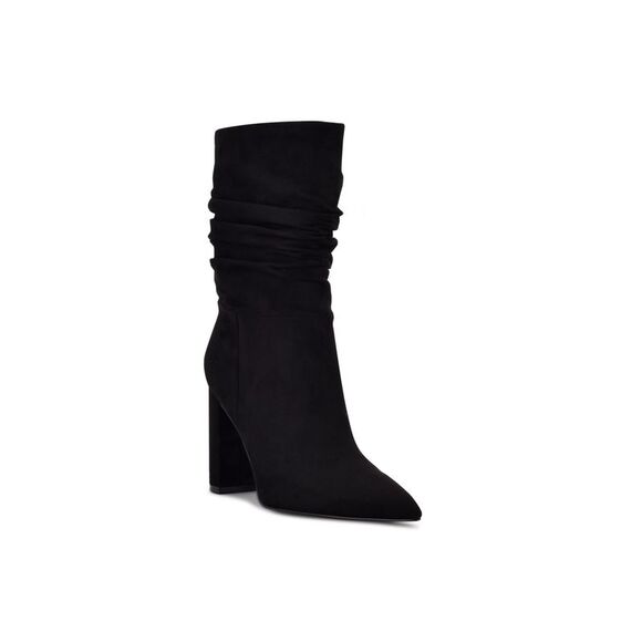 NINE WEST Womens Black Padded Denner Pointy Toe Block Heel Slouch Boot 10.5 M